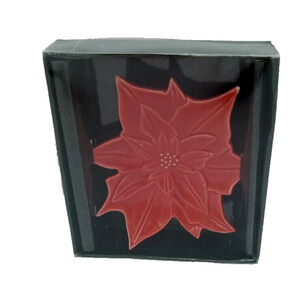Michaela's Beautiful Poinsetta Shaped Decorative Trinket Dish Christmas 3.5x3.5"